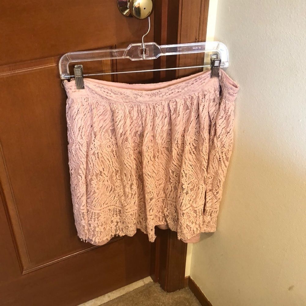𝅺xhilaration light pink lace skirt